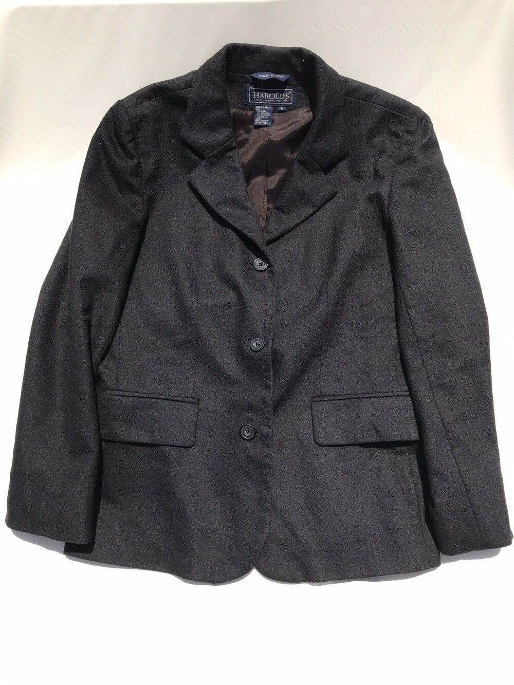Harold’s Grey Houndstooth Skirt Suit Jacket 4 Skirt 2 Wool Cashmere Blend